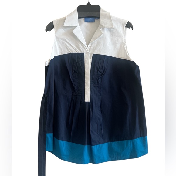 Simply Vera Vera Wang Tops - Simply Vera Vera Wang Sleeveless Colorblock Tunic in White, Navy & Teal